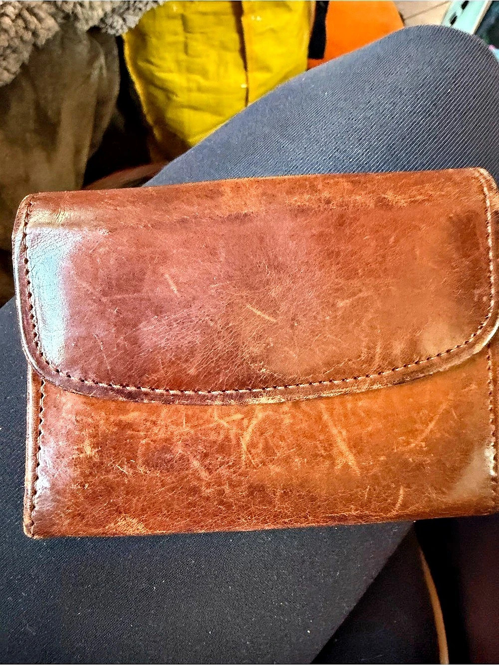 Coach Vintage Kisslock Change Purse 7155 Brown Leather